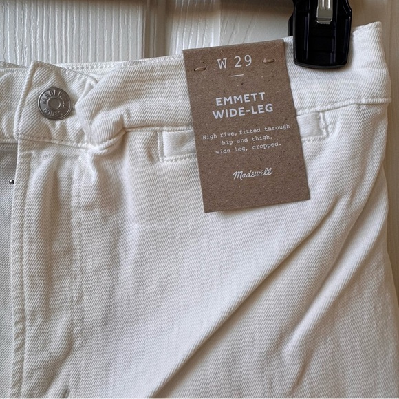 NWT Madewell Emmett Wide-Leg Welt pocket edition Jeans Tile White size 29 FLAW - Picture 5 of 14